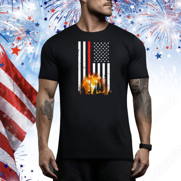 California Firefighter US Flag Tee Shirt