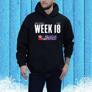 Official New England Patriots Vs Buffalo Bills Week 18 Sunday January 5 2025 At Gillette Stadium Tee Shirt