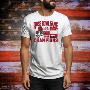 Official Ohio State Buckeyes NCAA College Football Playoff Quarterfinal 2025 Rose Bowl Game Champions Victory Ahead Tee Shirt