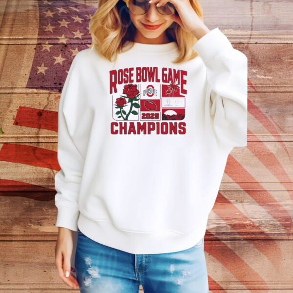 Official Ohio State Buckeyes NCAA College Football Playoff Quarterfinal 2025 Rose Bowl Game Champions Victory Ahead Tee Shirt