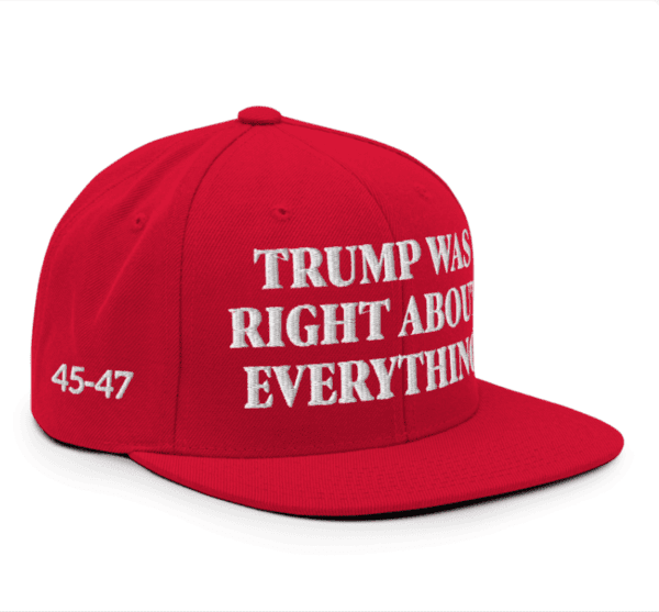 Trump Was Right About Everything Snapback Hat